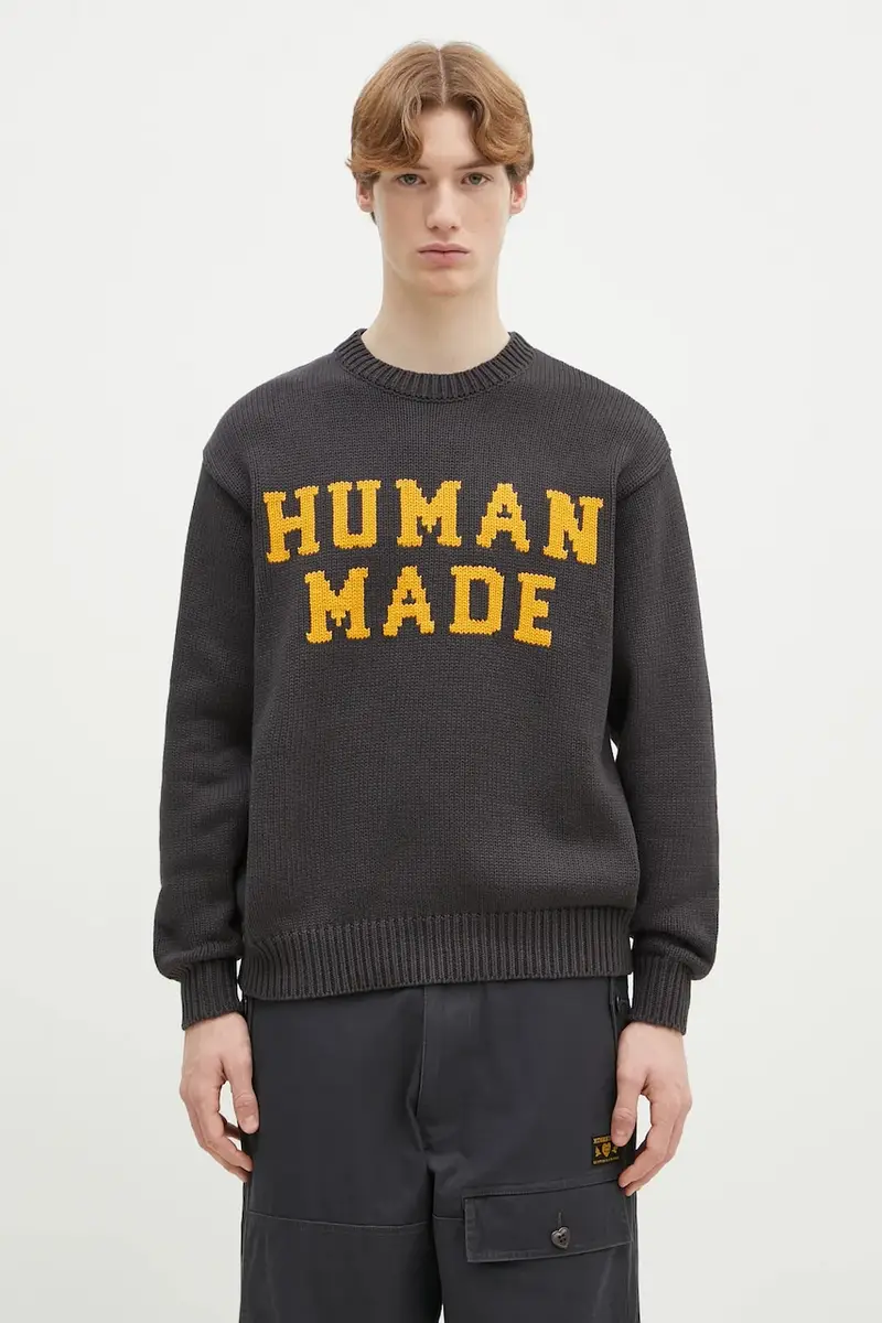 maglione in cotone Lowgauge Knit Sweater uomo colore grigio HM29CS001