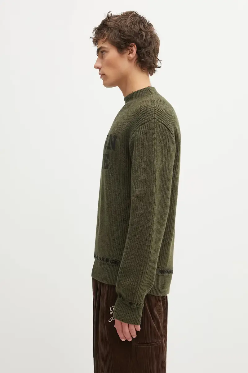 maglione in lana MOC NECK uomo colore verde HM30CS011 miniatura 2