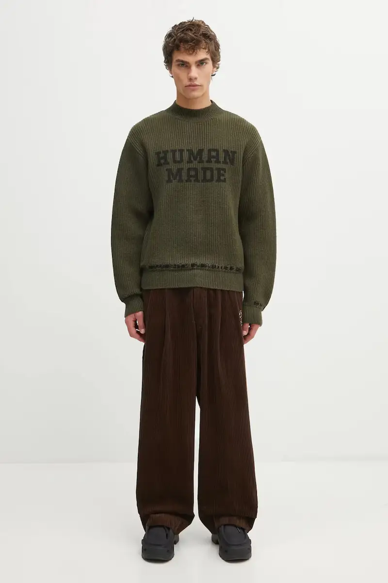 maglione in lana MOC NECK uomo colore verde HM30CS011 miniatura 5