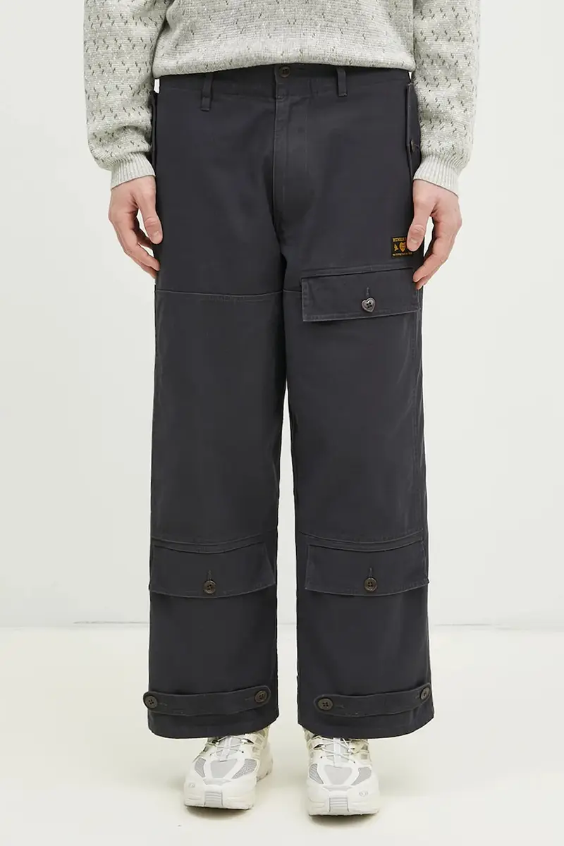 pantaloni in cotone Air Force Pants uomo colore grigio HM29PT009