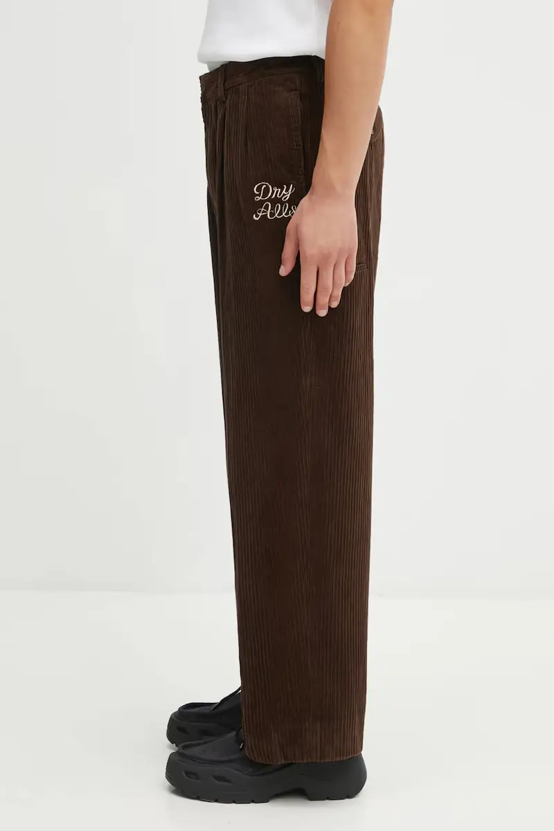 pantaloni in cotone CORDUROY uomo colore marrone HM30PT008 miniatura 2