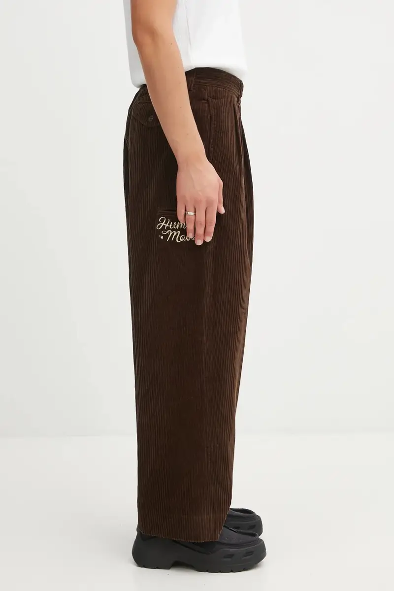 pantaloni in cotone CORDUROY uomo colore marrone HM30PT008 miniatura 4