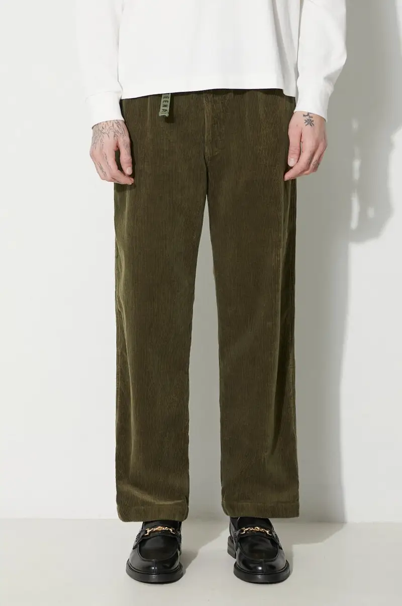 pantaloni in velluto a coste Corduroy Easy colore verde HM26PT017