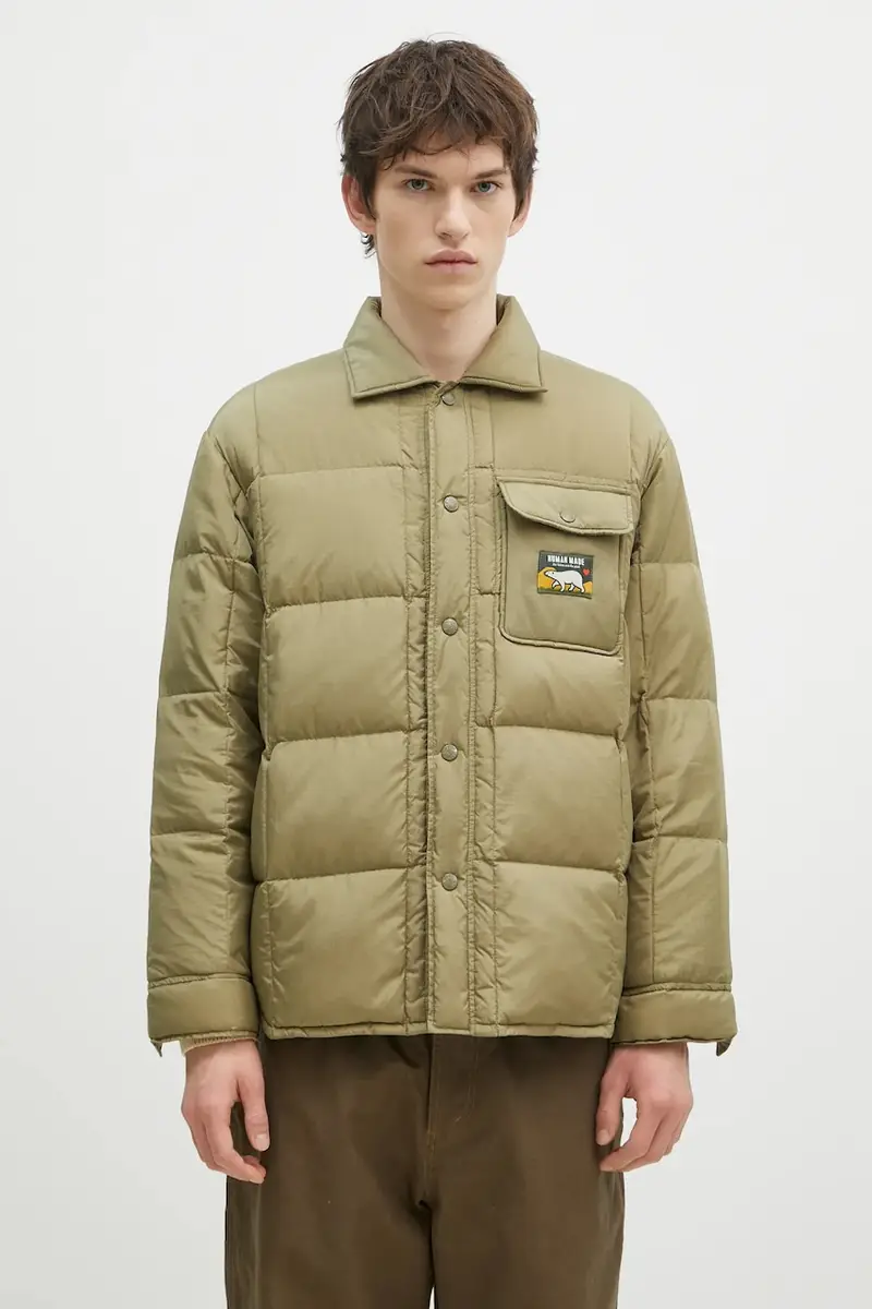 piumino Down Shirt Jacket uomo colore verde HM28JK035