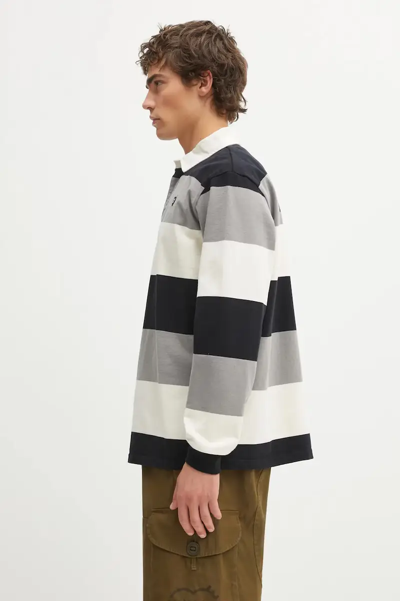 top a maniche lunghe in cotone RUGBY colore nero HM30CS006 miniatura 2