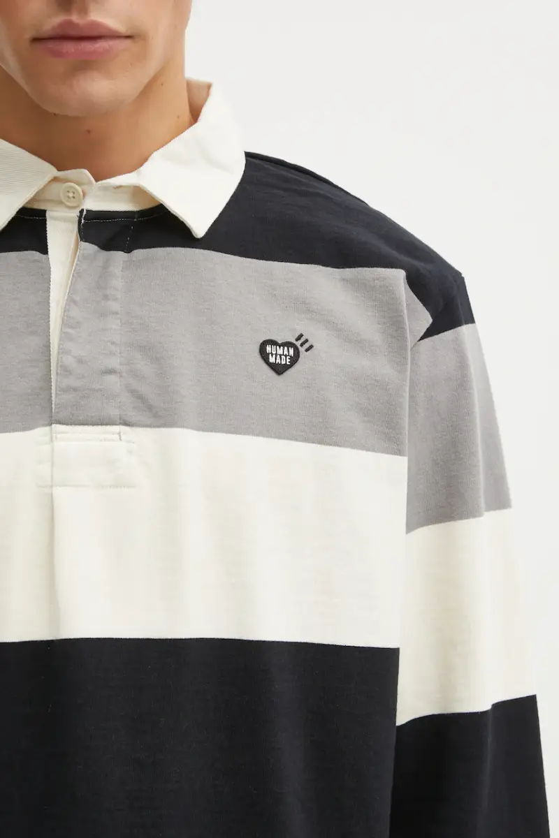 top a maniche lunghe in cotone RUGBY colore nero HM30CS006 miniatura 4