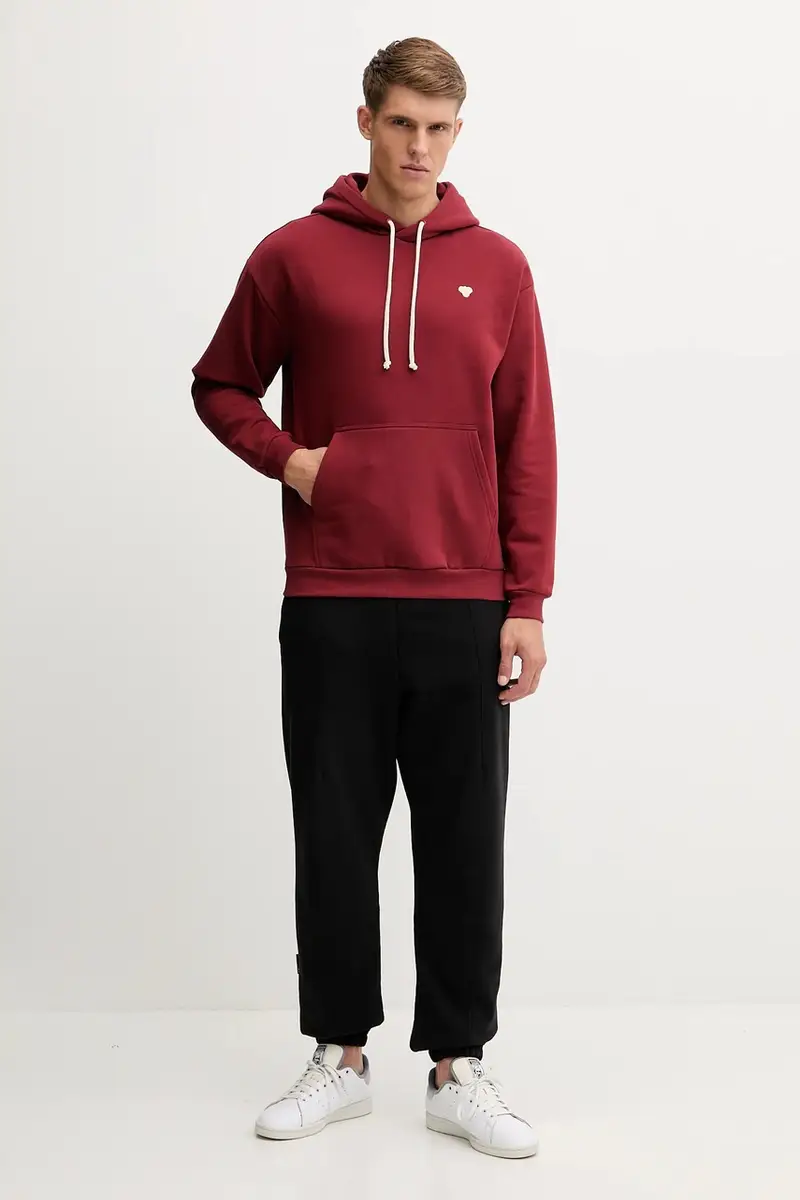 felpa uomo colore granata con cappuccio 232944 miniatura 2