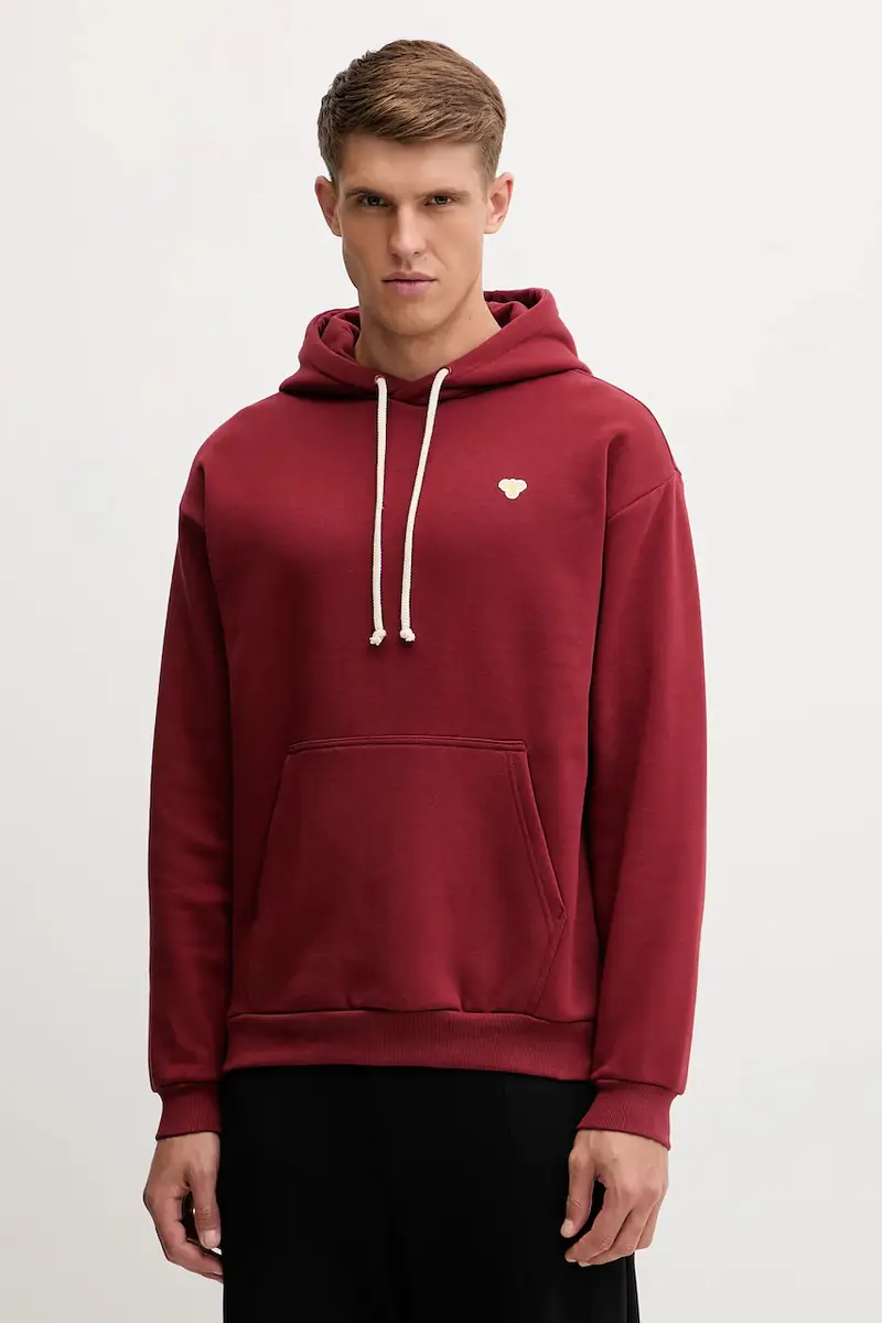 felpa uomo colore granata con cappuccio 232944