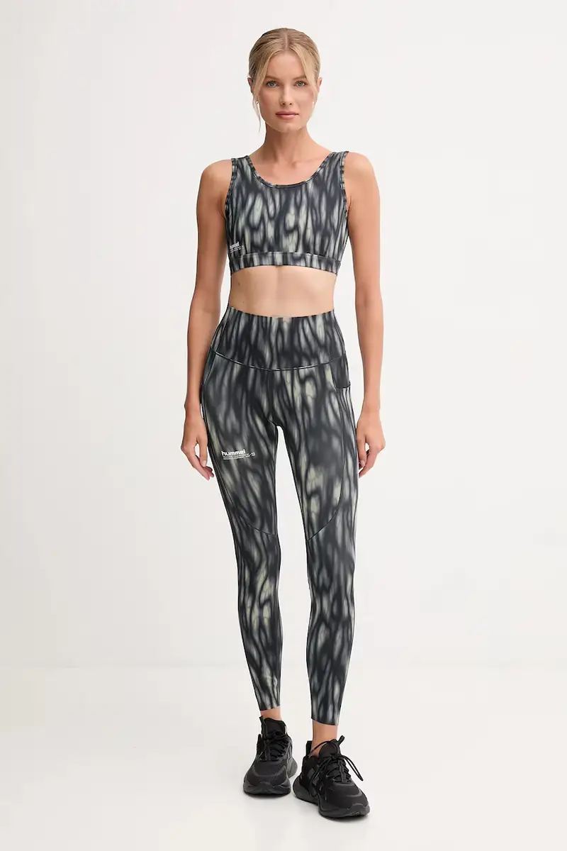 Hummel Leggings Donna Verde 3670161 miniatura 2