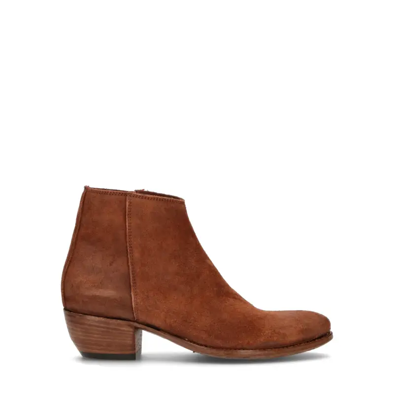 Tronchetto donna cognac in suede Vario