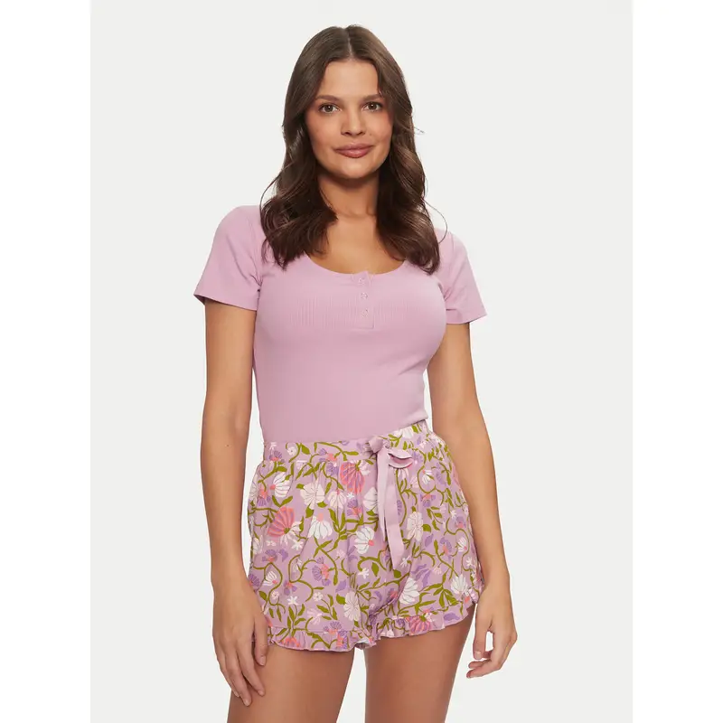 Maglietta del pigiama Henley 206488 Rosa Regular Fit