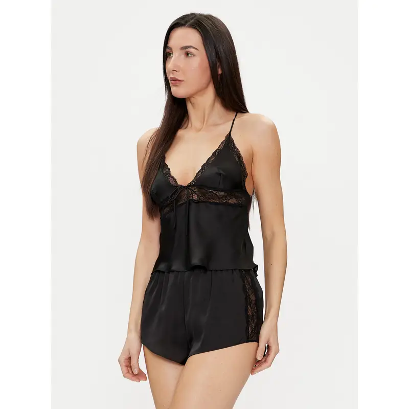 Maglietta del pigiama Marcela 205066 Nero Regular Fit