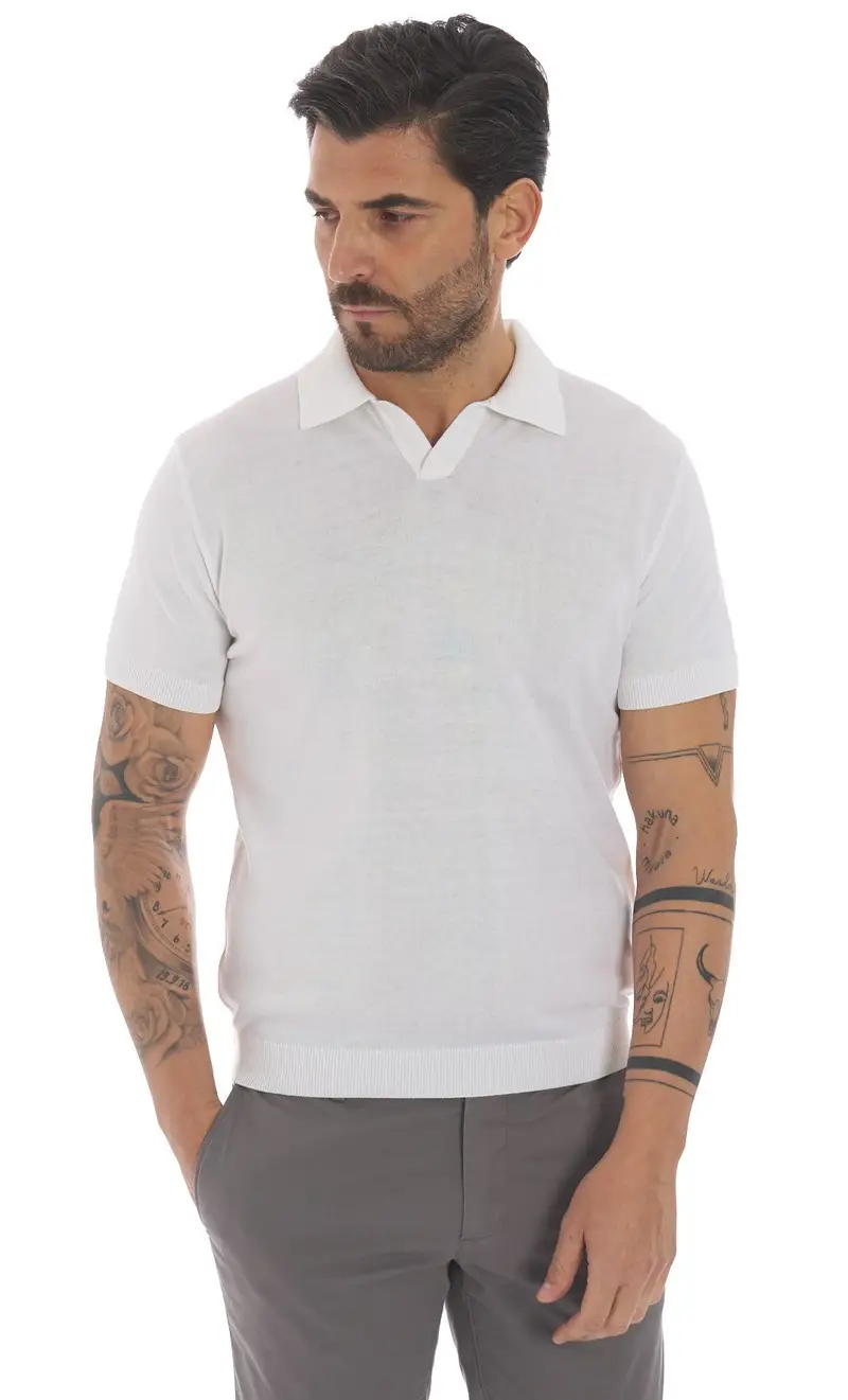 Polo hunt gallery in filo di cotone, colore bianco