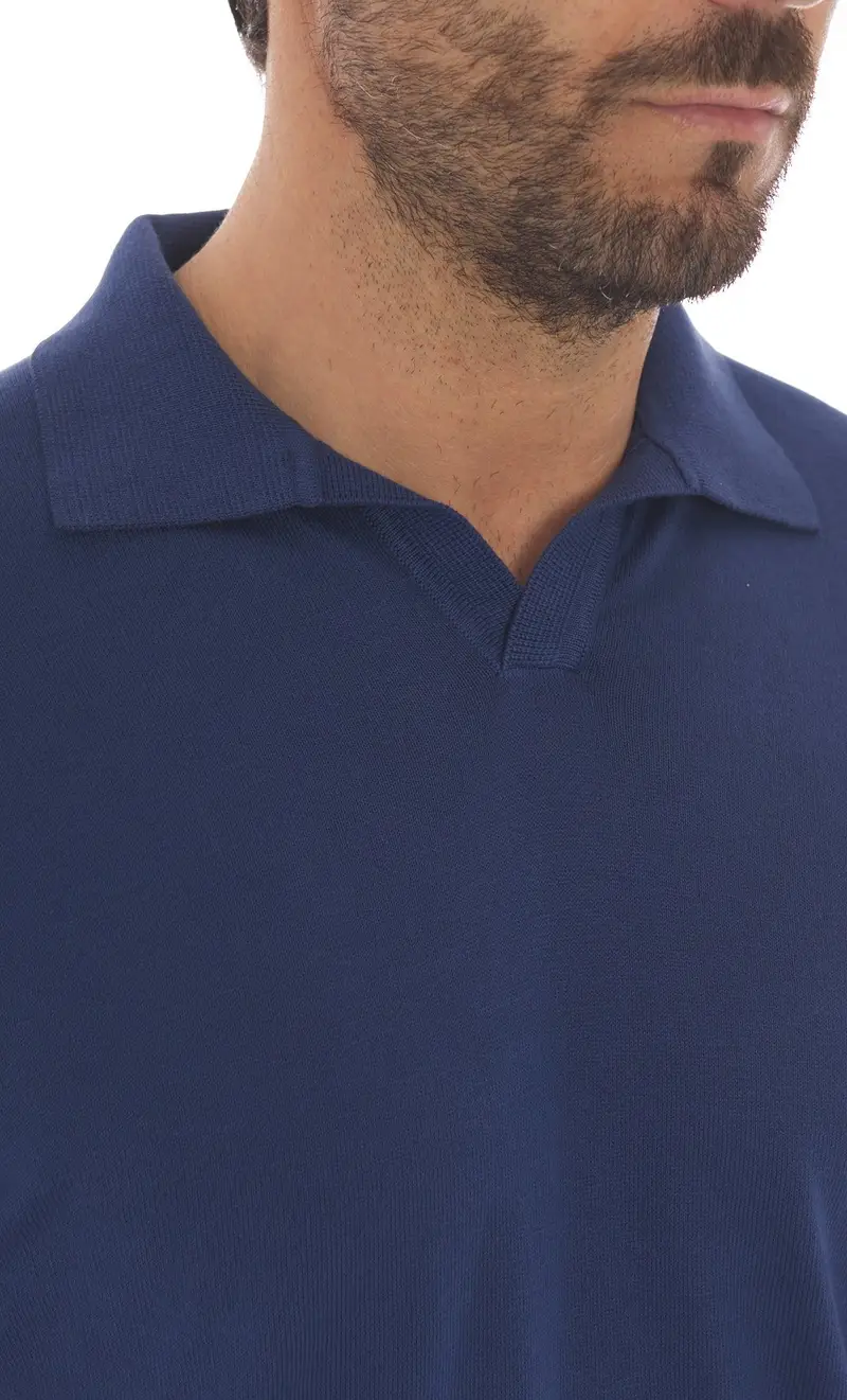 Polo hunt gallery in filo di cotone, colore blu miniatura 2