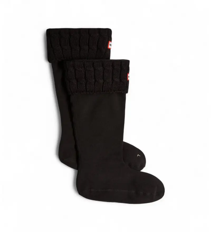 unisex XRU0045251 calzini lunghi riciclati con risvolto nero (L), Homewear, Poliestere