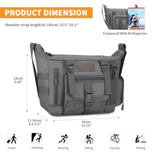 HUNTVP Borsa a tracolla Uomo Grigio 2687182 miniatura 2
