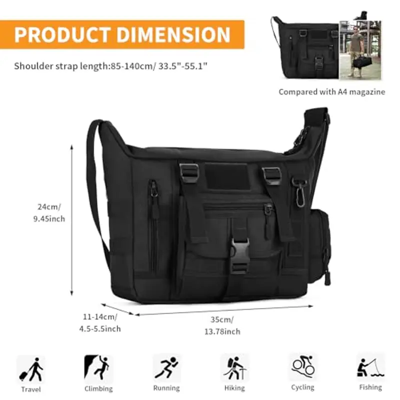 HUNTVP Borsa messenger Uomo Nero 2165577 miniatura 3