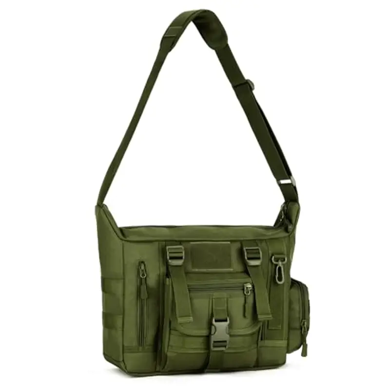 HUNTVP Borsa a Tracolla Uomo Casual Laptop 14 Pollici Borsa a Spalla Militare Tattico Molle Borsa Messenger per