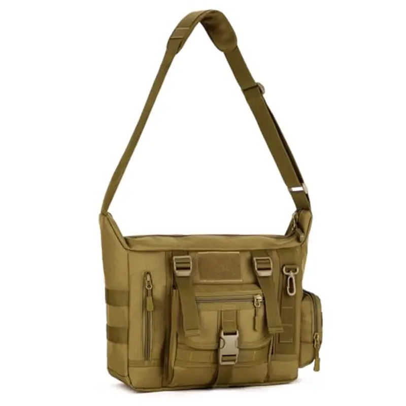 HUNTVP® Borsa a Tracolla Uomo Militare Tattico Laptop 14 Pollici Borsa a Spalla Casual Molle Borsa Messenger per