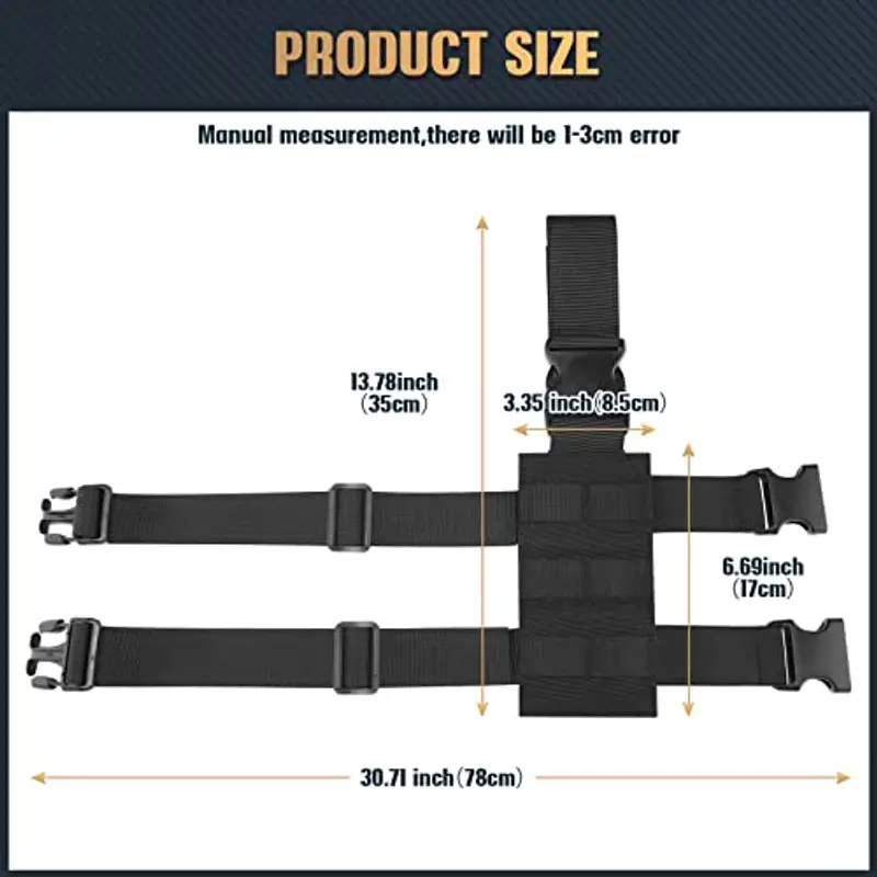 Huntvp Fondina da Gamba Tattica Piattaforma Regolabile per Pistola, Universale per Gamba Destra/Sinistra, per Uomo miniatura 2