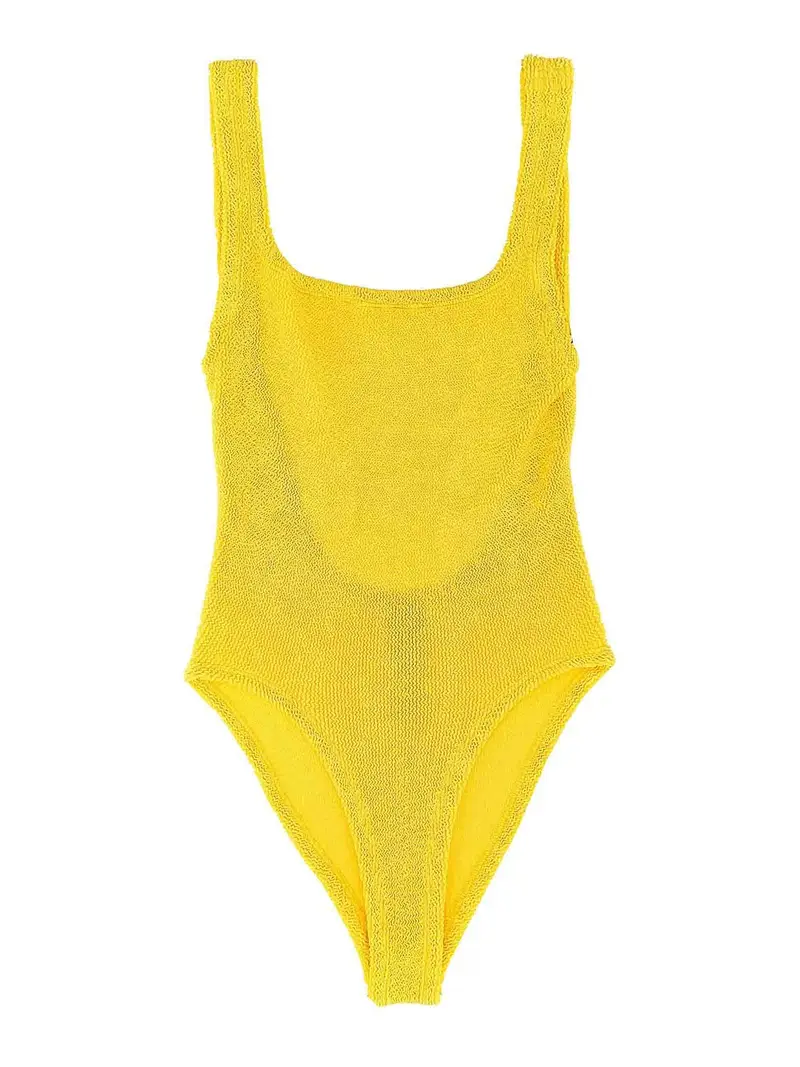Costume intero con scollo quadrato Giallo