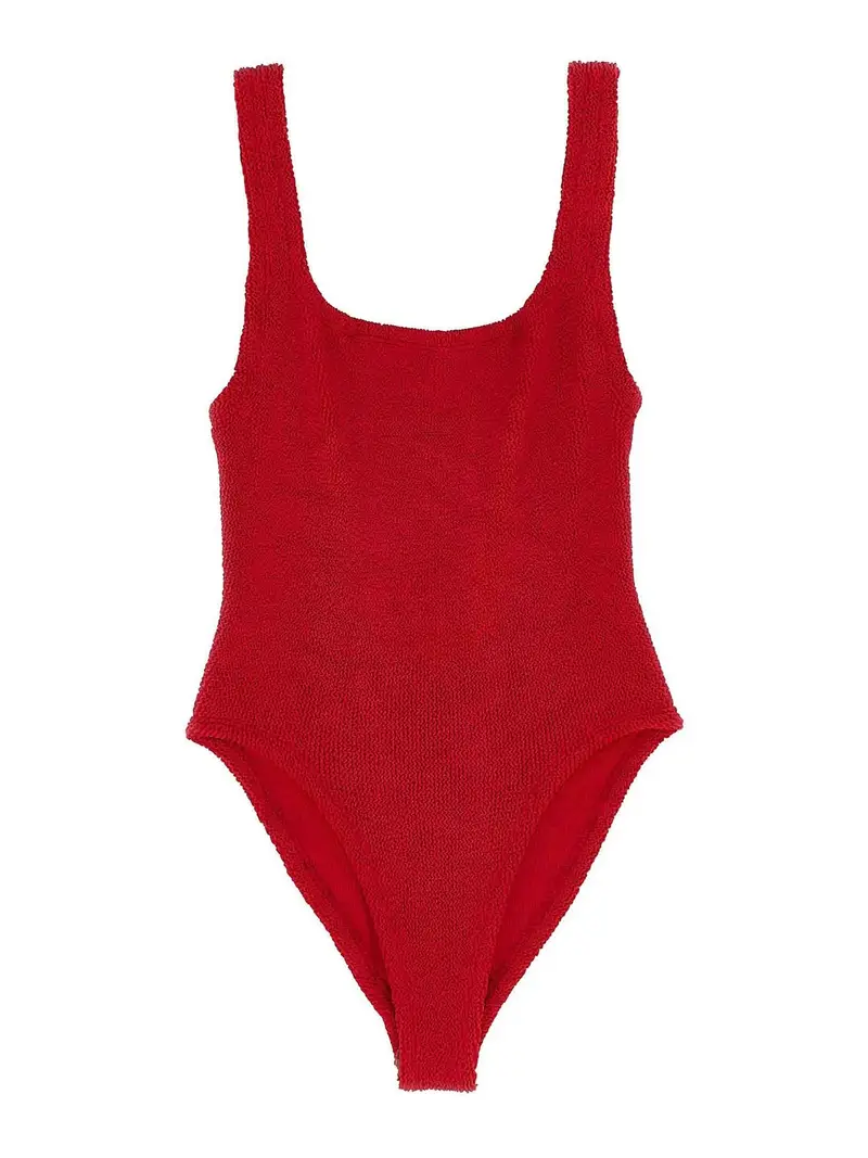Costume intero con scollo quadrato Rosso
