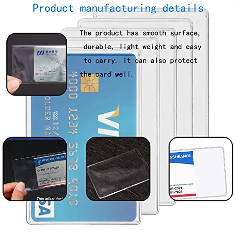 HuXuLoo Unisex Custodia per carte d'identità, set di 5, custodia protettiva trasparente per carte d'identità, carte di credito, patente di guida ecc., Spazioso miniatura 3