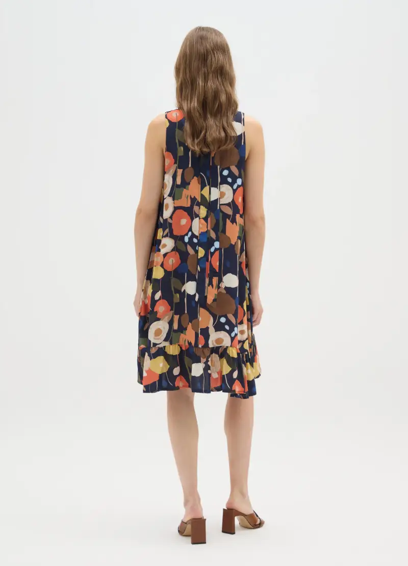 Abito Multicolor Regular Fit Con Fiori, Donna, Multicolor miniatura 3