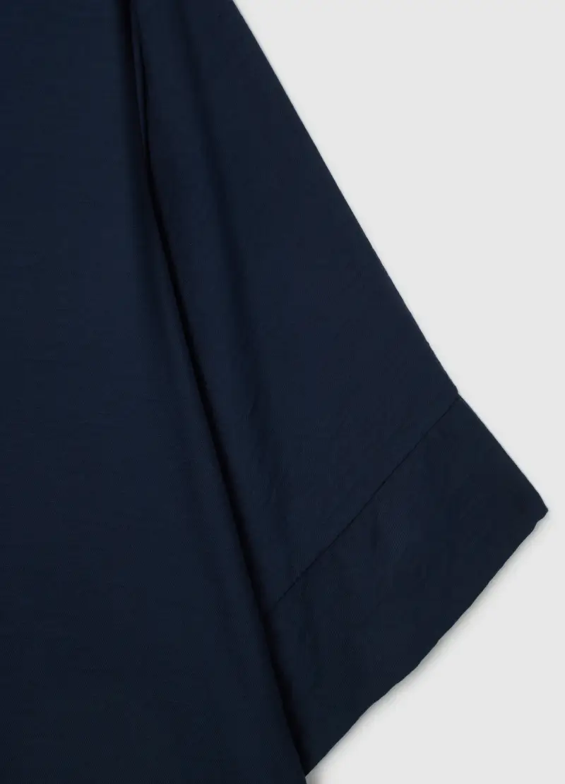 Blusa Blu Con Scollo A V E Maniche Ampie, Donna, Blu miniatura 2