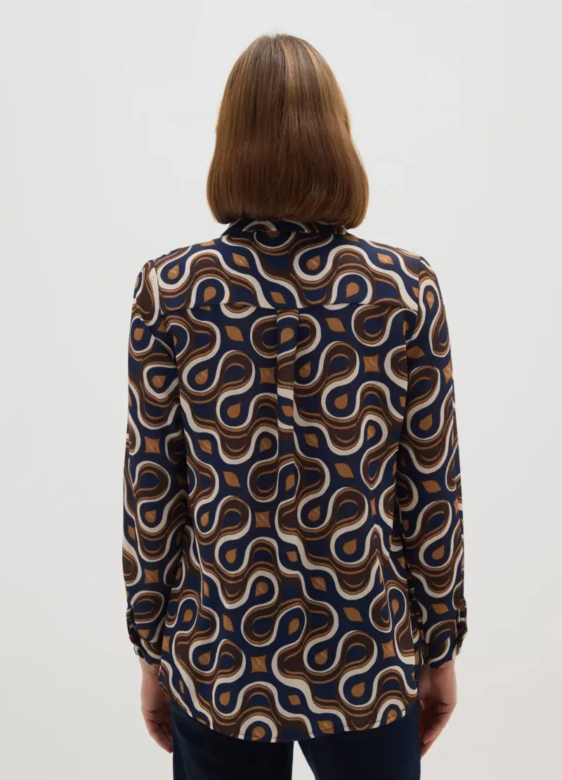 Blusa Con Fantasia Multicolor Regular Fit, Donna, Multicolor miniatura 3