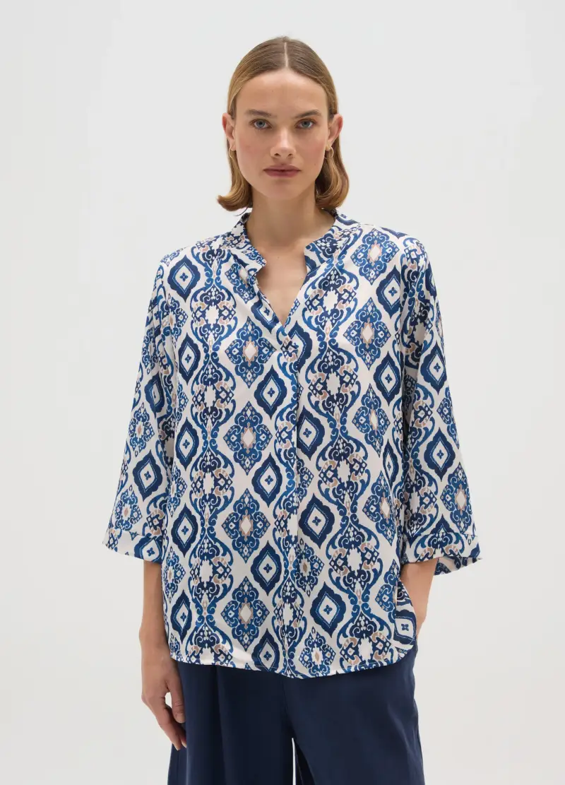 Blusa Multicolor Regular Fit Con Fantasia, Donna, Multicolor miniatura 2