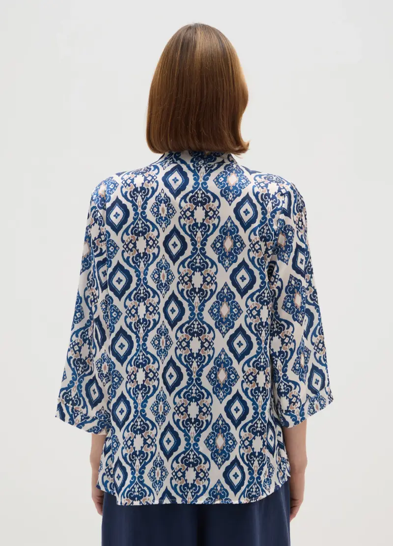 Blusa Multicolor Regular Fit Con Fantasia, Donna, Multicolor miniatura 3