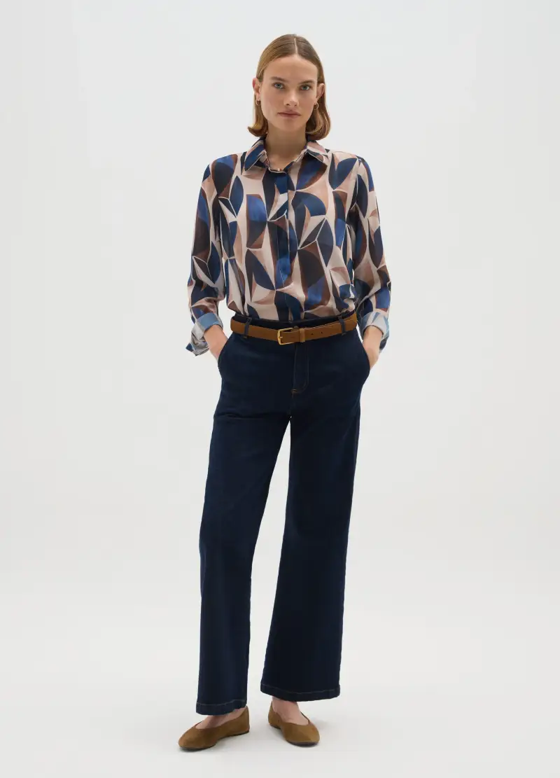 Camicetta Multicolor Regular Fit Con Stampa, Donna, Multicolor