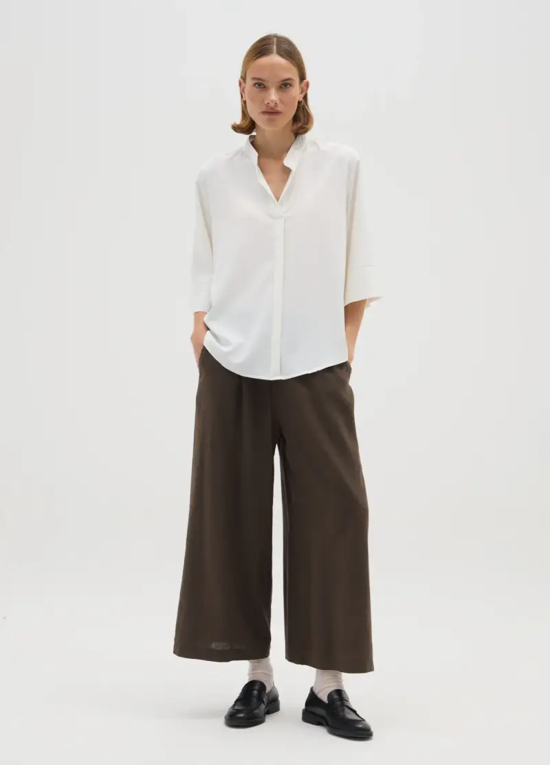 Camicia In Puro Cotone Bianca Regular Fit, Donna, Bianco