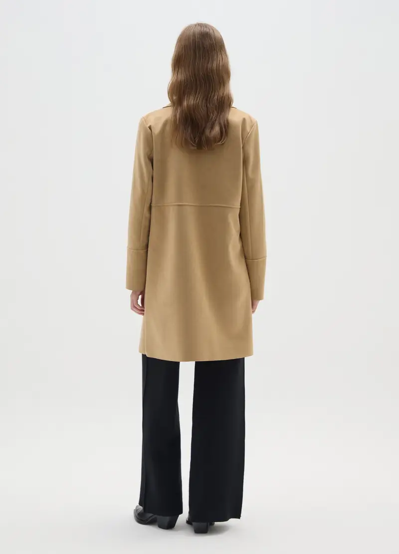 Cappotto Beige Regular Fit Con Bottoni, Donna, Beige miniatura 3