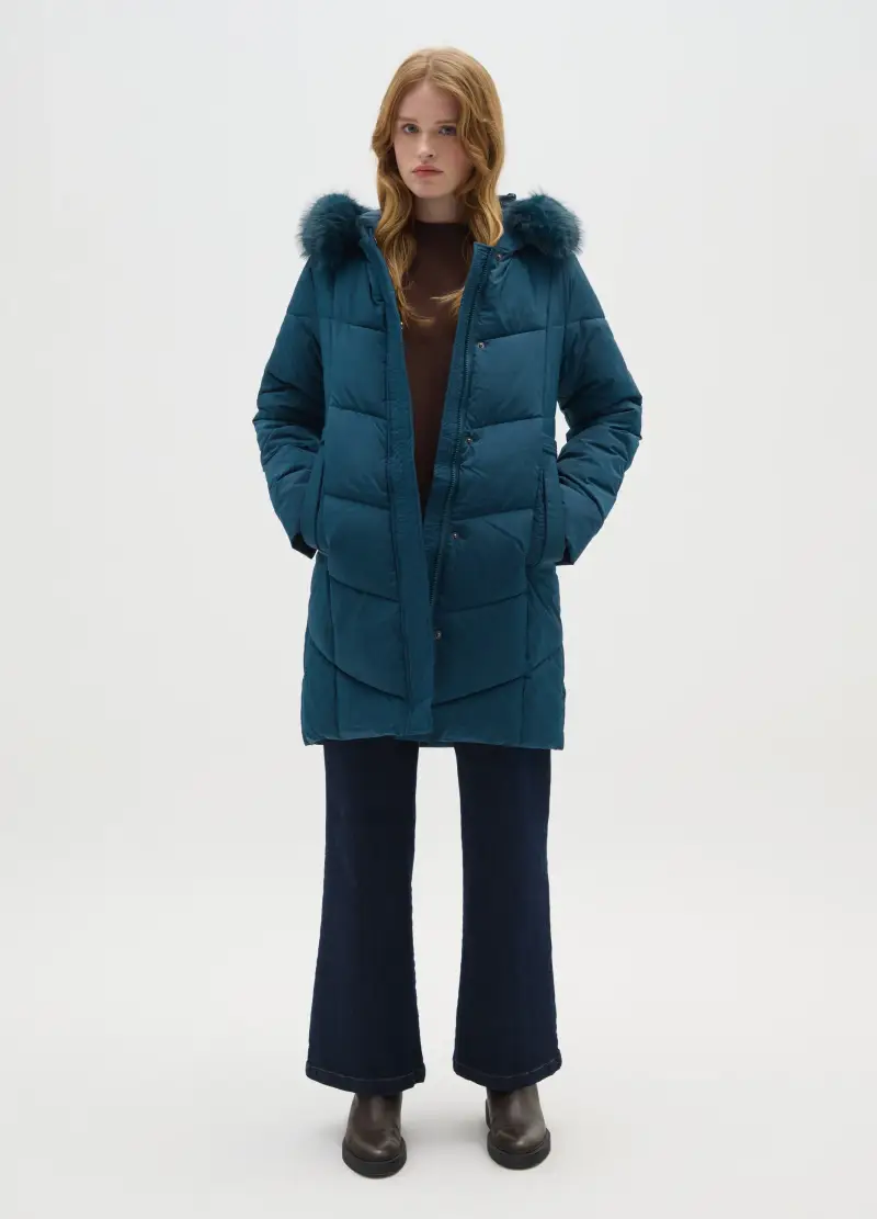 Cappotto Blu Regular Fit, Donna, Blu