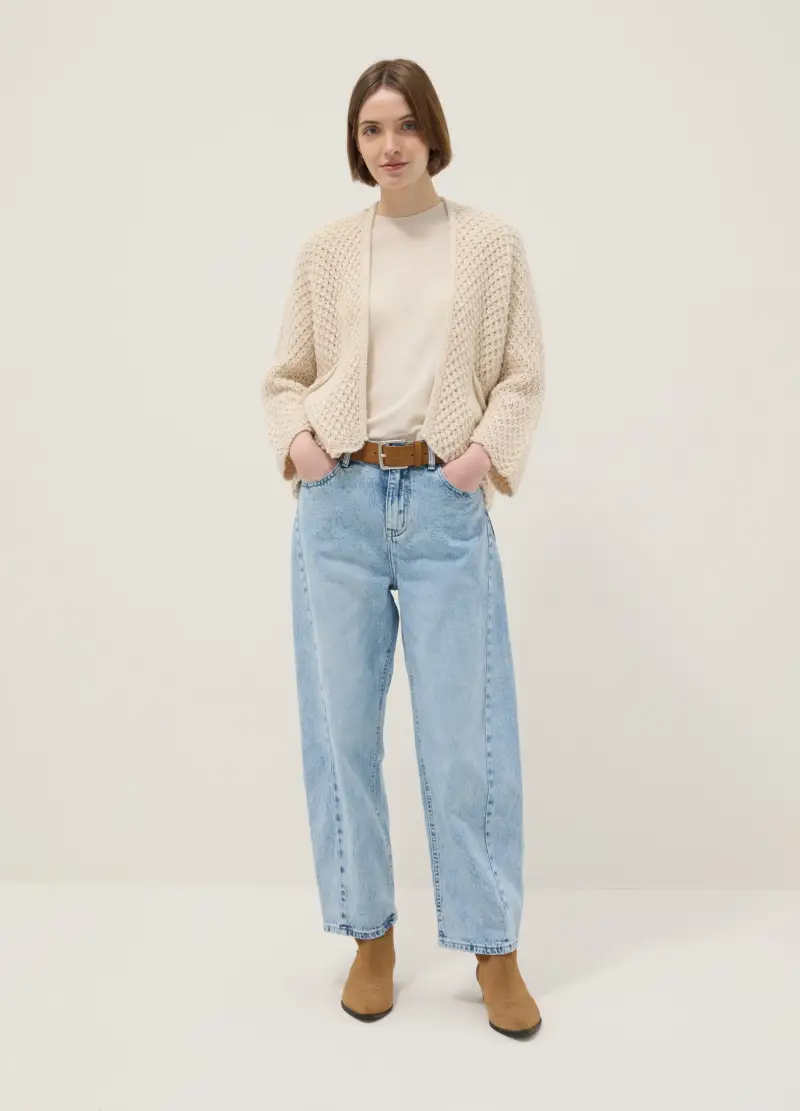 Hybrid Cardigan Donna Beige 4330795 miniatura 2