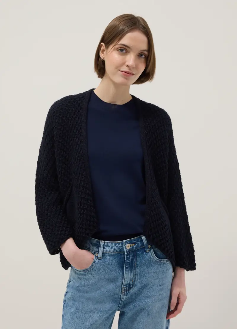 Hybrid Cardigan Donna Blu 4330796 miniatura 3