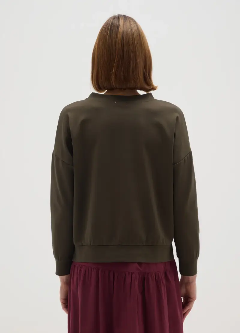 Felpa Verde Regular Fit, Donna, Verde miniatura 3