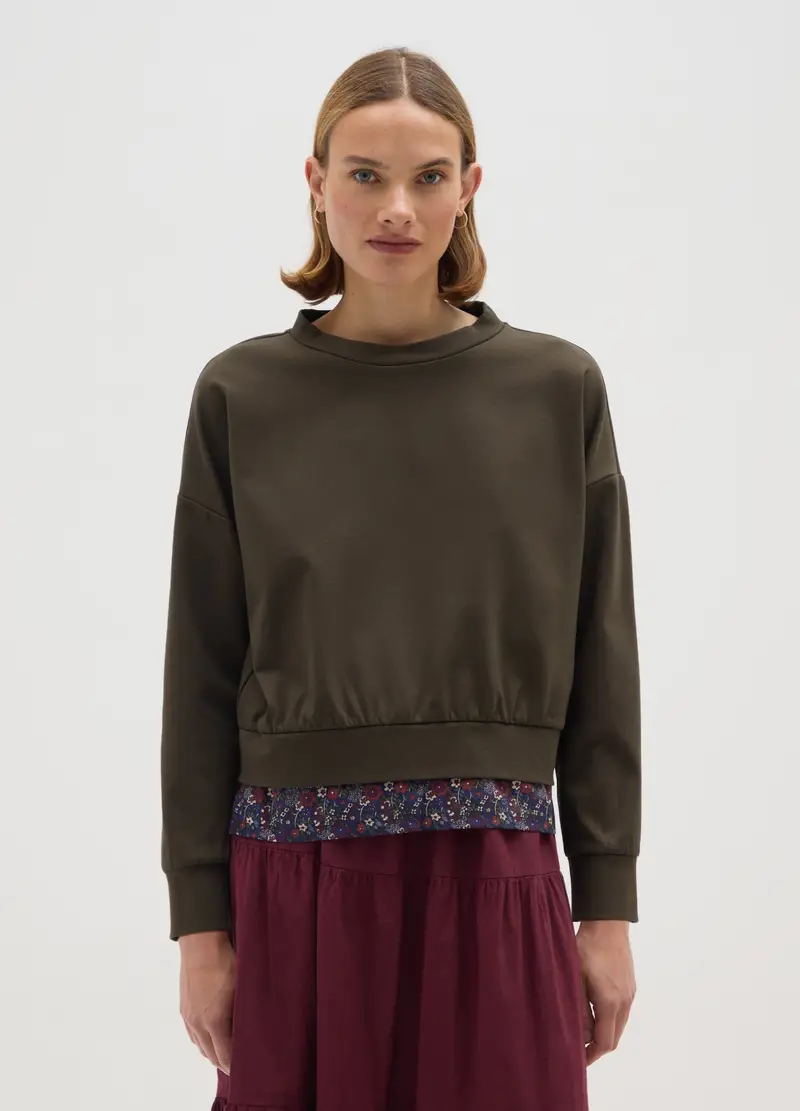 Felpa Verde Regular Fit, Donna, Verde miniatura 2