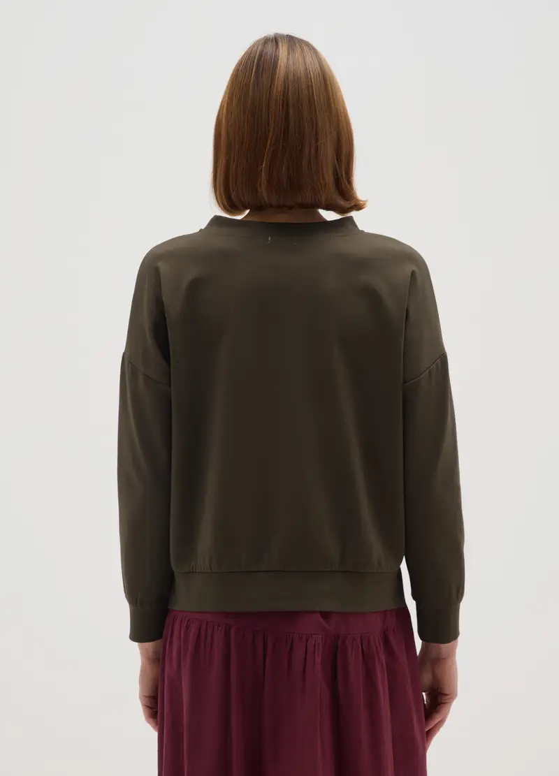 Felpa Verde Regular Fit, Donna, Verde miniatura 3