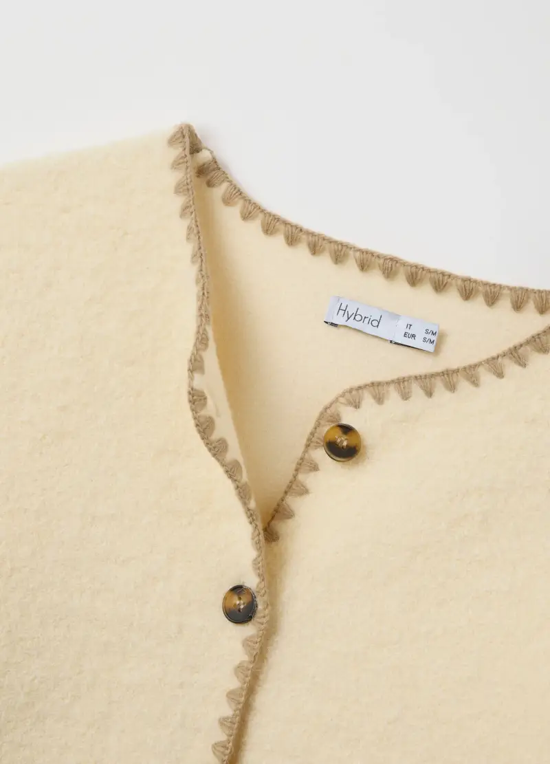 Giacca Beige Regular Fit Con Bottoni E Tasche, Donna, Multicolor miniatura 2