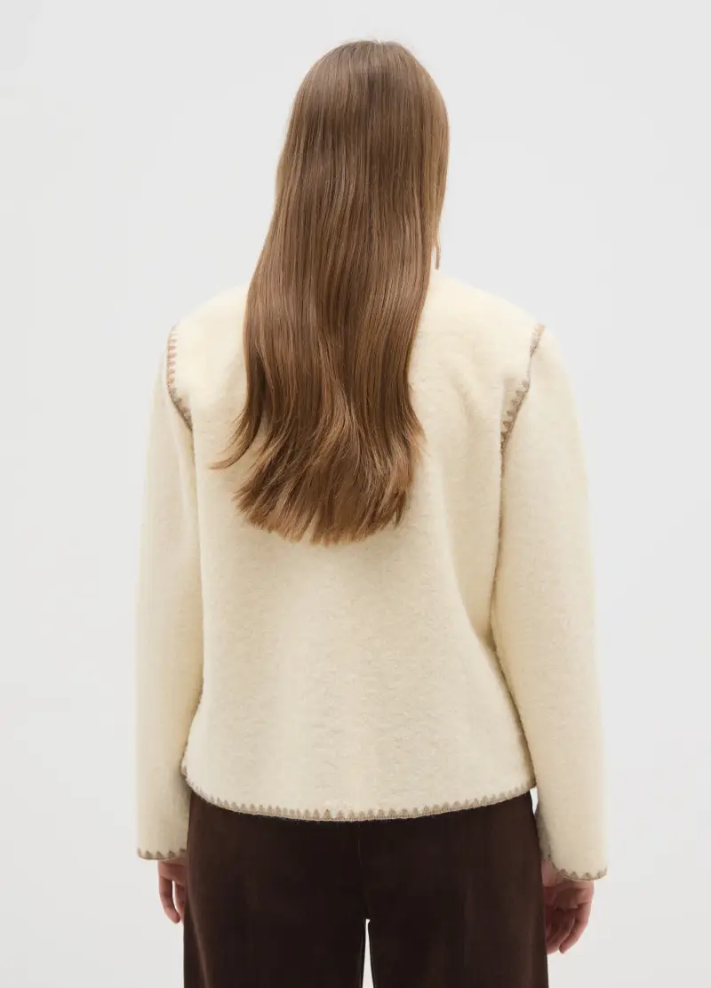 Giacca Beige Regular Fit Con Bottoni E Tasche, Donna, Multicolor miniatura 3