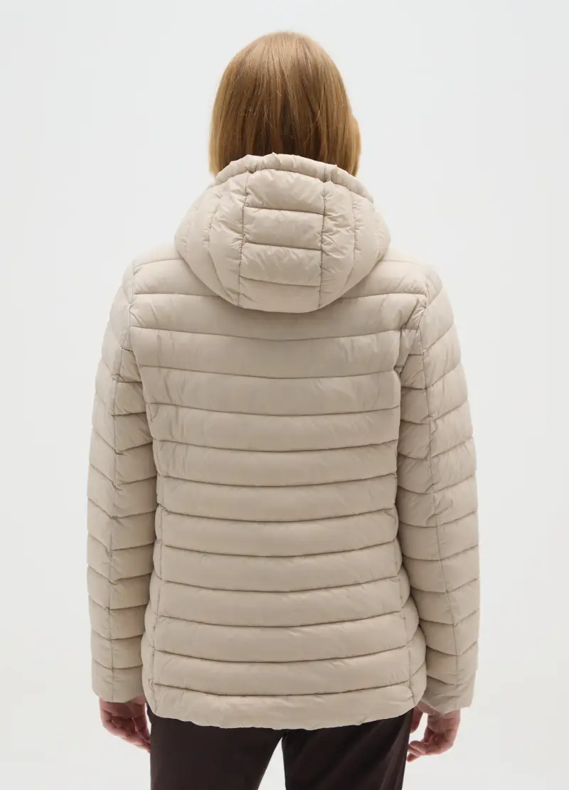 Giacca Imbottita Beige Regular Fit Con Cappuccio, Donna, Beige miniatura 3