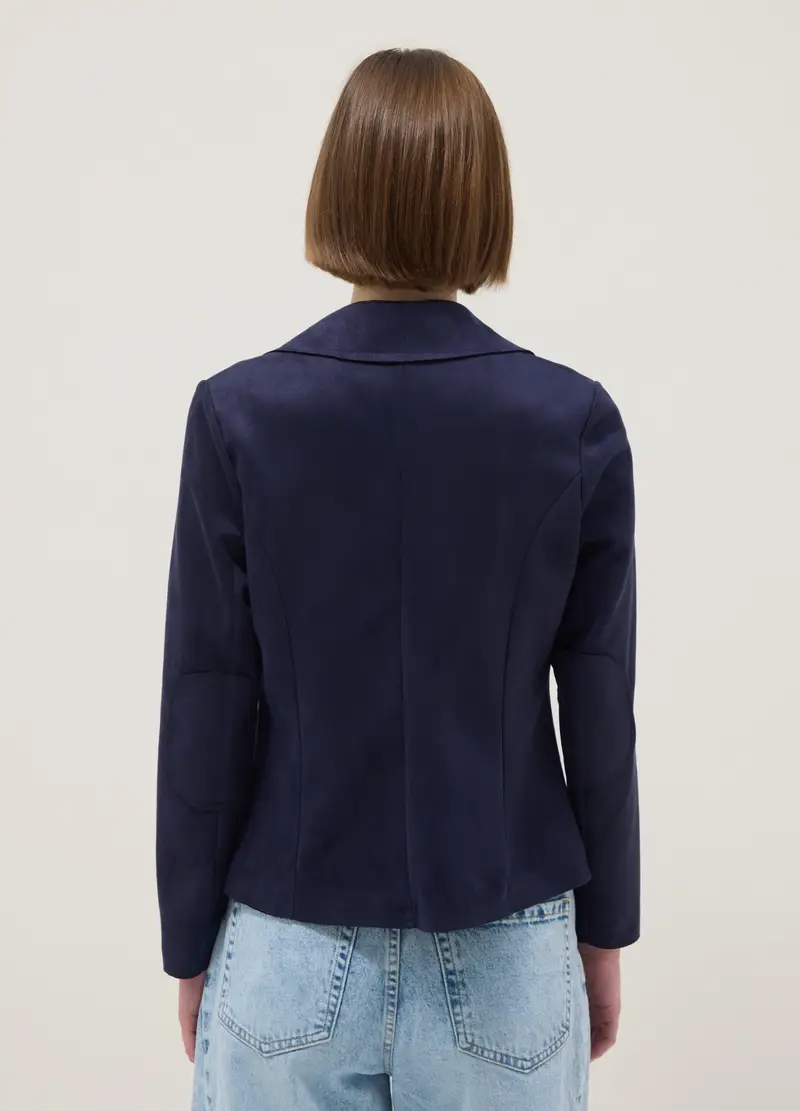 Giacca Leggera Blu Regular Fit Con Tasche, Donna, Blu miniatura 3