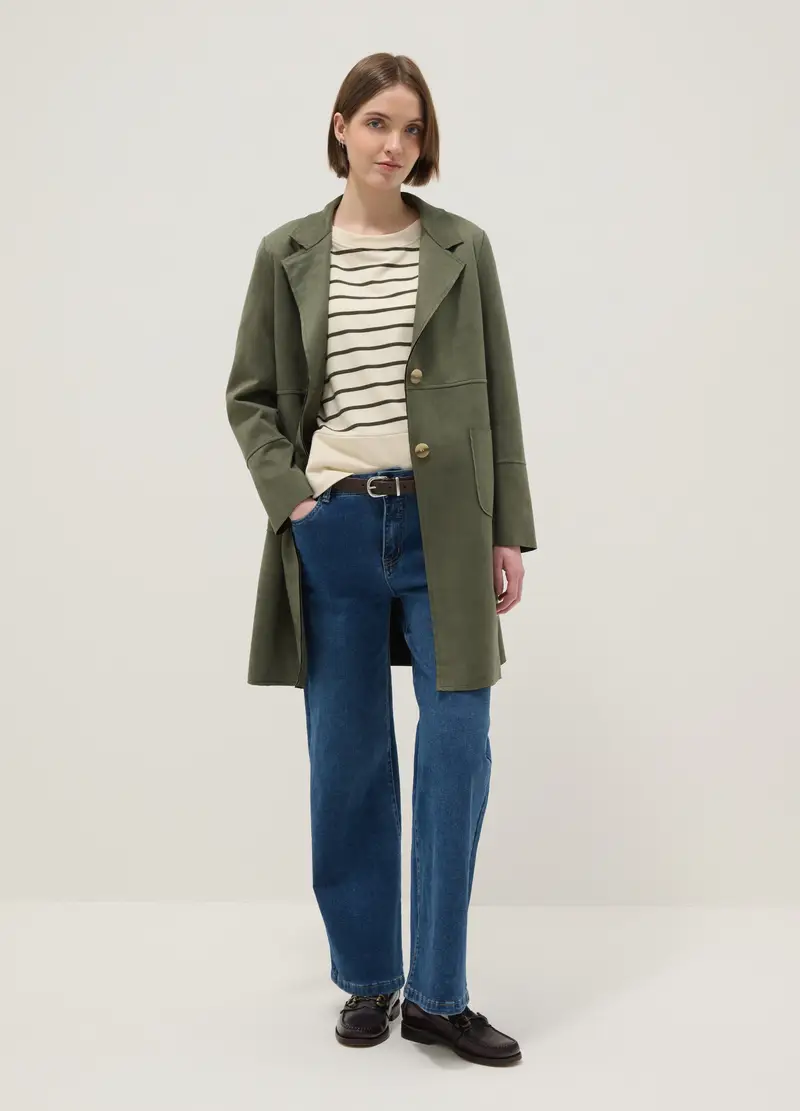 Giacca Leggera Verde Regular Fit Con Tasche Ampie, Donna, Verde miniatura 2