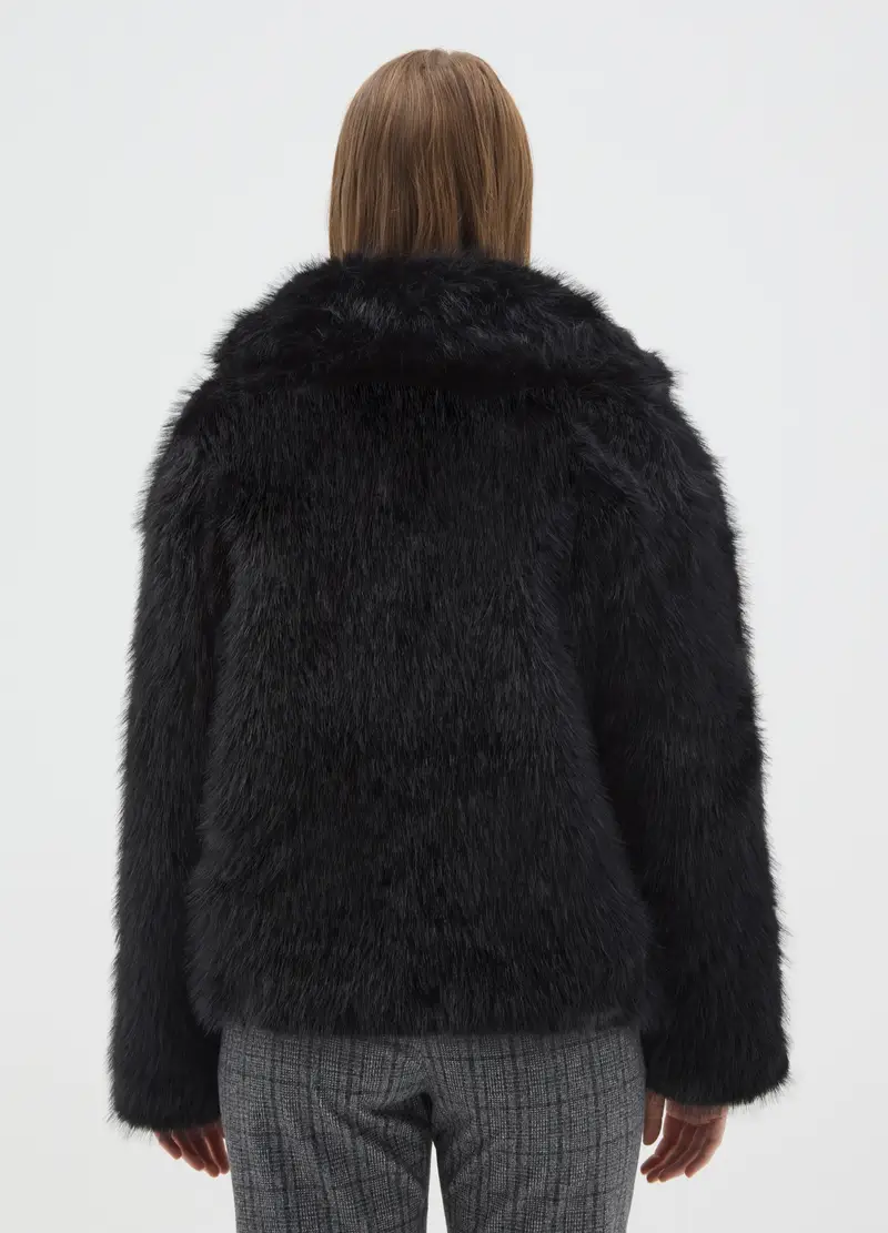 Giacca Nera Regular Fit Con Bottoni, Donna, Nero miniatura 3