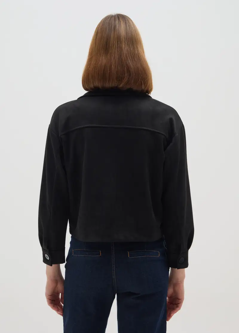 Giacca Nera Regular Fit Con Tasche, Donna, Nero miniatura 3