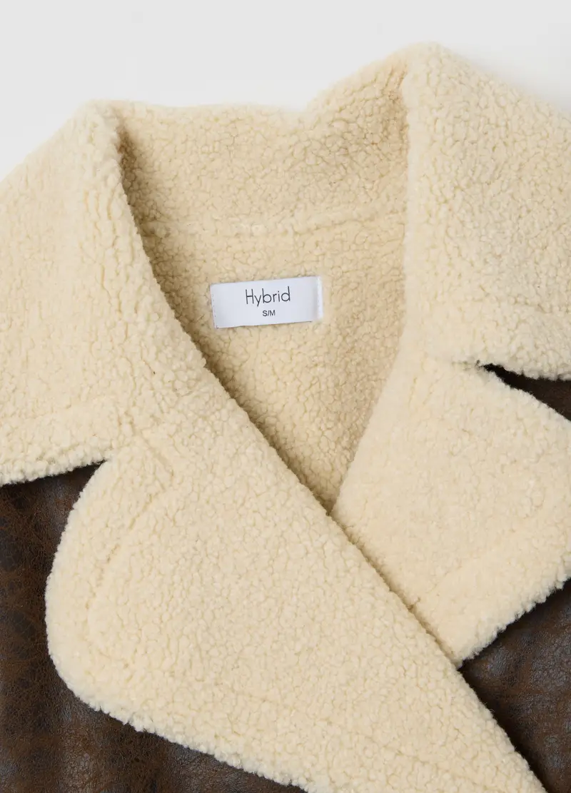 Giacca Pesante Marrone Con Collo A Contrasto Regular Fit, Donna, Multicolor miniatura 2