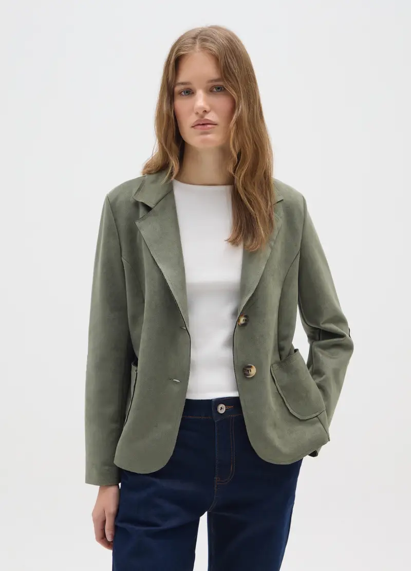Giacca Verde Regular Fit, Donna, Verde miniatura 2